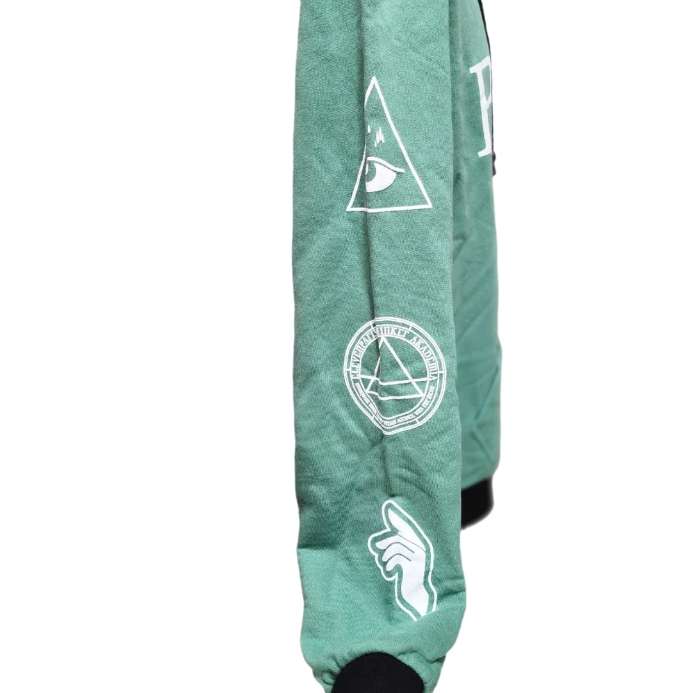 Eleven Paris Graphic Sweatshirt Long Sleeve Men's Drawstring Hoodie Fir green L - Picture 6 of 9
